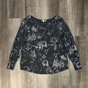 Chico’s Silver Floral Bateau Neck Sweater - 1 (Medium)